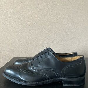 COLE HAAN‎ Mens Dressy Shoes Black Leather Wingtip Oxfords Sz 10.5